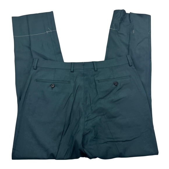 Gieves & Hawkes Other - Gieves & Hawkes Pants Mens 34 Green Wool Dress Trousers Flat Front Unhemmed